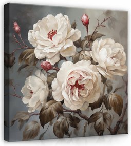 Vászonkép Virágok Bazsarózsa Rózsák Modern Vászon Falikép Nappaliba 40x40