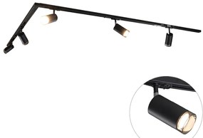 Modern sínrendszer 5 fekete füstüveg spotlámpával, 1 fázisú - Iconic Jeana