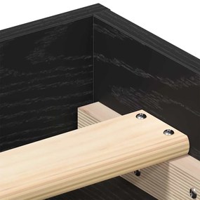 fekete tölgy színű szerelt fa ágykeret matrac nélkül 90x200 cm