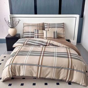 Flanel ágyneműhuzat Homa BELINA BEIGE 7 részes 140x200 cm