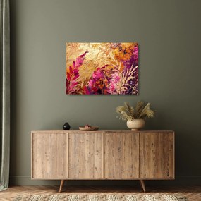 Üveg kép - Absztrakt festmény virágok II. (70x50 cm)