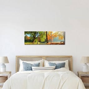 Kép - Nyugodt őszi táj (órával) (90x30 cm)