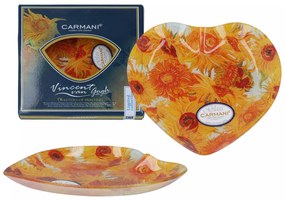 Szív alakú üveg kínáló tál Van Gogh Napraforgók