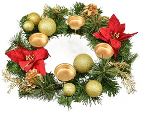 Advent wreath decorated with poinsettia, 33 cm