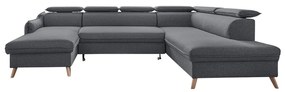Sweet Harmony sötétszürke U alakú kinyitható kanapé, jobb oldali - Miuform