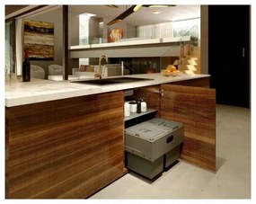 Szürke műanyag szelektív beépíthető szemetes 42 l Block U-Sink 2.0 – Elletipi