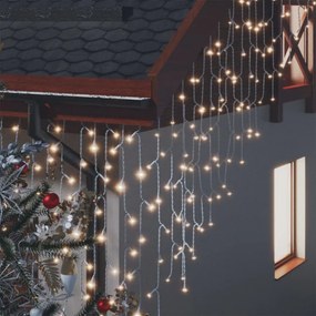 melegfehér LED-es jégcsap fényfüggöny 400 LED, 8 funkció