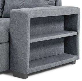 Catini PORTIVA univerzális sarokkanapé tárolóval és USB-csatlakozóval, szürke