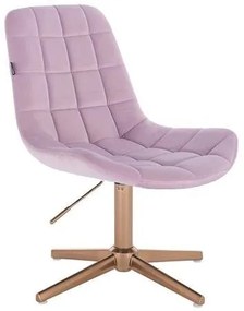 HR590CROSS Halványlila modern velúr szék arany lábbal