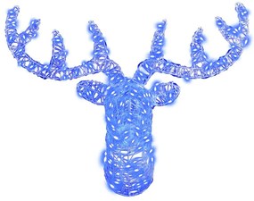 Rénszarvas fej 140 LED-del Kék 60 cm Akril