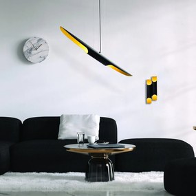 Efsun 581-S fekete fém függőlámpa, 100 x 8 cm, 2 izzós