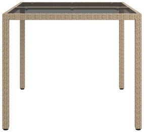 Kerti Étkezőasztal Bézs 90x90x75 cm Polirattan