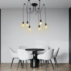 Tápkábel 6xE27/60W/230V pók fekete