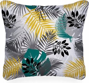 Fehér párnahuzat trópusi virágokkal Design