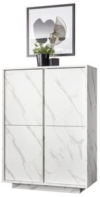 Carrara 4 ajtós komód fehér márvány 92cm