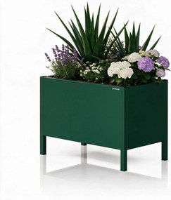 Nagy, palackzöld színű fém virágcserép-burkolat: DAISY 500 x 400 x 300 mm