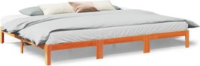 vidaXL családi ágykeret matrac nélkül viaszbarna 270x200 cm