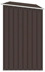 barna horganyzott acél kerti tűzifatároló 245 x 98 x 159 cm