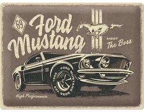 Fém tábla Ford - Mustang - 1969 - The Boss, (40 x 30 cm)