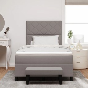 Box Spring Ágy Mattal és Pad Taupe 120x190 cm Szövet