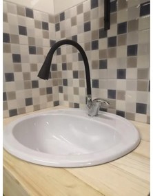 RAV Slezák SA006.0/13 - SAZAVA mosogató csaptelep 35,6 cm fekete/fényes króm