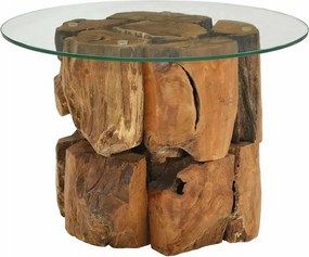 vidaXL tömör tíkfa uszadék dohányzóasztal 60 cm
