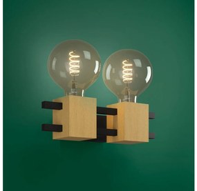 Eglo 390192 - Fali lámpa LEVANTARA 2xE27/40W/230V fekete/barna