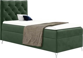 Boxspring ágy, 90x200, zöld Velvet szövet, balos, GULIETTE + ajándék