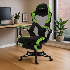 Gamer szék lábtartó, lélegző anyag, ergonómikus kartámaszok, pixel
