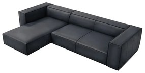Sötétkék bőr sarokkanapé (bal oldali) Madame – Windsor &amp; Co Sofas