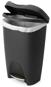Fekete műanyag pedálos szemetes 50 l Brim – Umbra