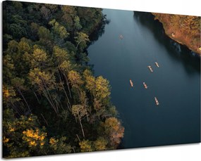 Vászonkép Kajak-kenu Erdő Folyó Természet 120x80 cm