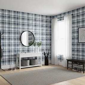 Parato Cristiana Masi Blooming Garden 11 Tartan kék kockás vlies tapéta – 8387
