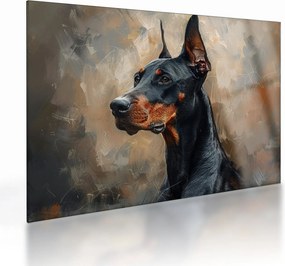 Üveg kép - Dobrman portréja (70x50 cm)