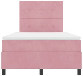 Boxspring ágy matraccal Rózsaszín 120x200 cm Bársonyos