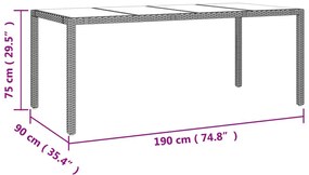 9 részes bézs polyrattan kerti bisztrógarnitúra párnákkal