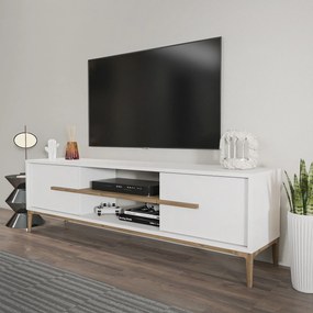 TV szekrény Eslem - White, Walnut