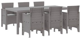 vidaXL Kert étkező szett 7 pcs Világosszürke Polipropilén