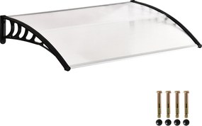 Outsunny Elülső Ajtó Napernyő 90 x 150 cm Polikarbonát Ajtó Napernyő, Dőlt Ívű Napernyő UV Védelemmel, Napernyő Esővédelem Kültérre, Fehér | Aosom