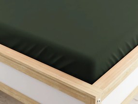 Mikroszálas gumis lepedő, sötétzöld, 90 x 200 cm
