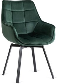 Forgó étkezőszék LUNA sötétzöld bársony