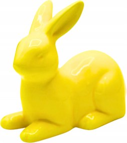 Kerámia nyuszi fekvő sárga húsvéti dekoráció 15,4x7,3x13 cm