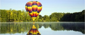 Hőlégballon a tónál képe (120x50 cm)