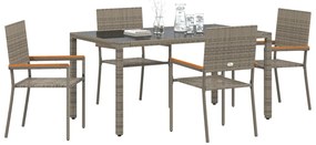 Kert étkező szett 5 pcs Szürke 150 x 90 x 75 cm polirattan
