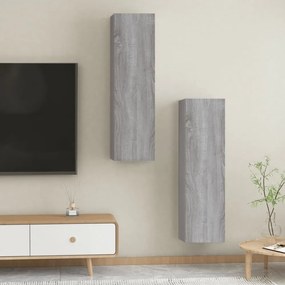 2 db szürke sonoma színű fali TV-szekrény 30,5 x 30 x 110 cm