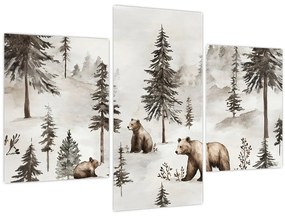 Kép - Erdő medvékkel (90x60 cm)