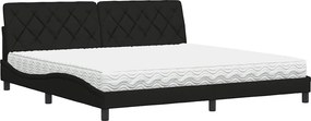 vidaXL fekete szövet ágy matraccal 200x200 cm