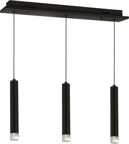 MILAGRO ML183 CARBON Hengeres Függesztett Lámpa Fekete LED IP20