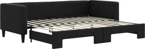 vidaXL fekete kihúzható szövet heverő 80 x 200 cm