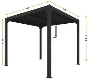 LUXE pergola 3x3m antracit
